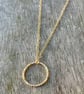 14K Gold Fill Hammered Disc Pendant Necklace  - Image 2