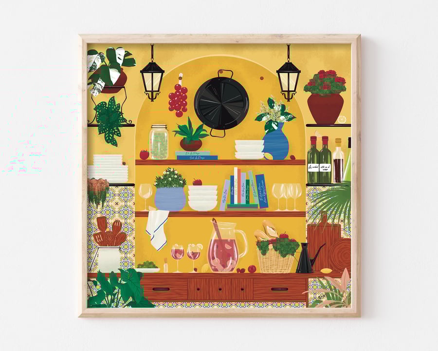 Spanish Food Wall Art, Spain Art, Tapas Kitchen Art