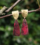 Brass  and Copper Dangle Stud  Earrings  - Image 1