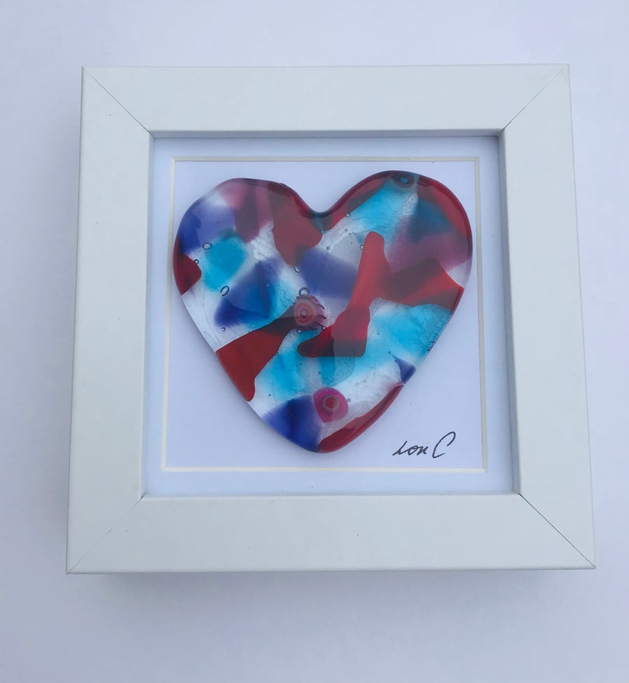 Beautiful cast heart in a box frame 