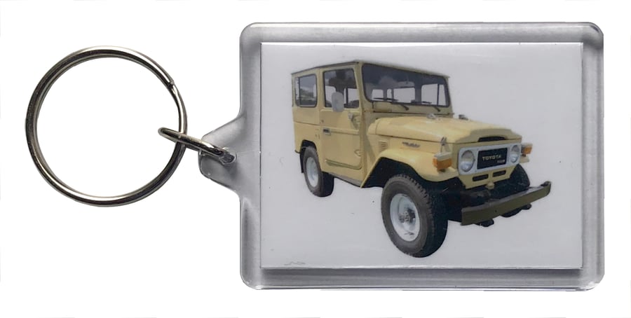 Toyota Land Cruiser SWB 1982 - Keyring with 50x35mm Insert 