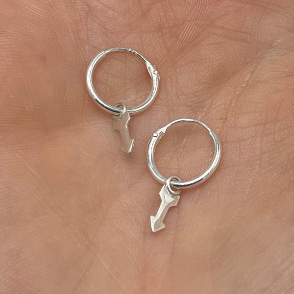 Petite Arrow Hoop Earrings 