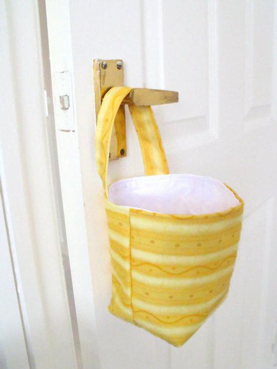 door handle storage bag or gear stick bag, yellow wave fabric