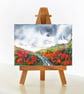 'The flowers way' - ACEO Original Mixed Media Painting - Image 1