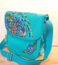 Shoulder bag, Hydrangea on turquise  - Image 5