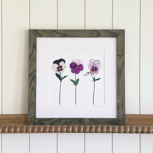 'Violas' Framed Print 12" x 12"