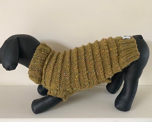 Dog Jumper - Ideal for a Miniature Dachshund or Small Dog, Roll Neck