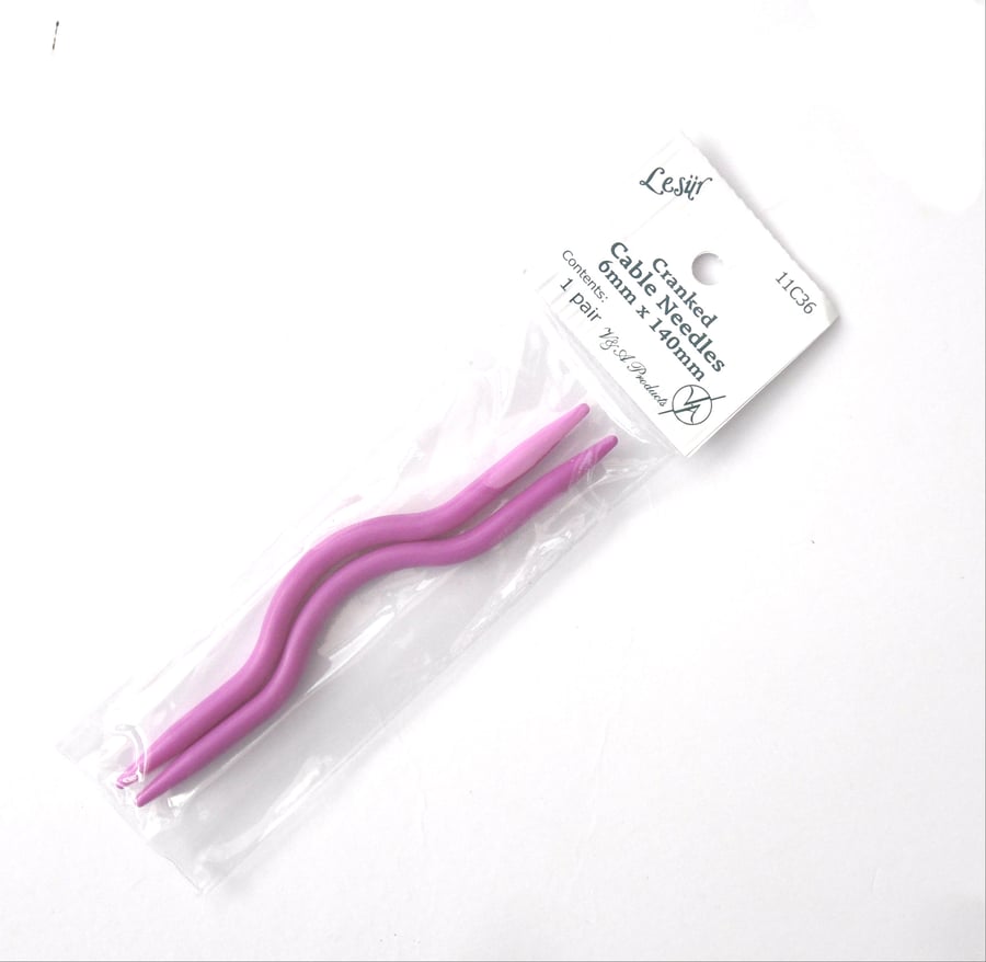 6mm cranked cable needles , set of 2 