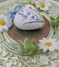 Bluebell hand-painted ceramic Christmas heart decoration  - Image 4