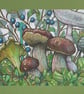 A little group of mushrooms, original artwork, fungi wall art - Image 9