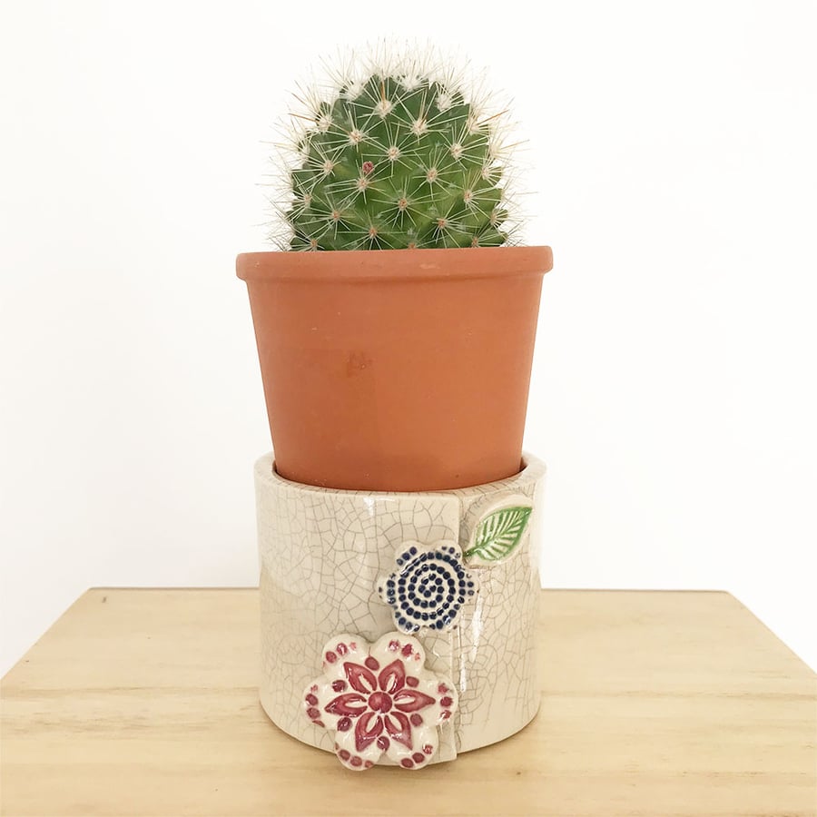 Small ceramic pot plant pot cactus pot for succulent trinket pot tealight holder