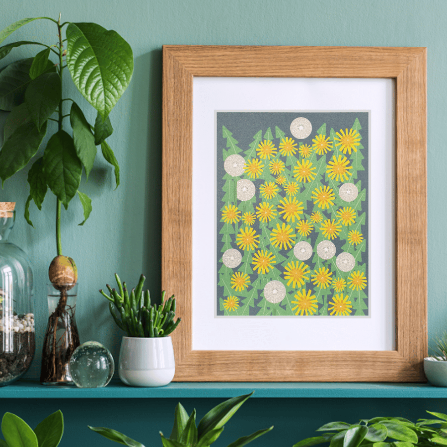 Dandelions art print - A5 size