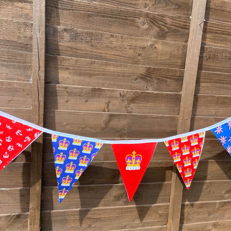 Jubilee Bunting Red White & Blue - 9 Flags with FREE P&P
