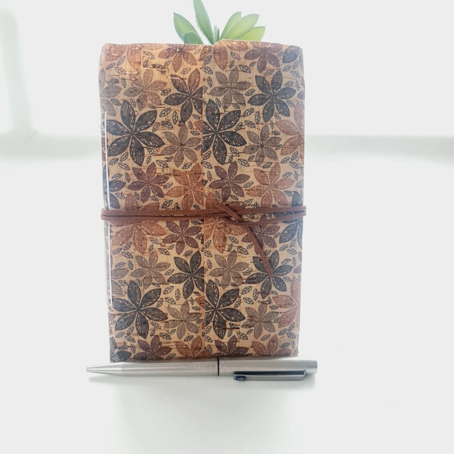 Flower Print Cork Notebook Journal