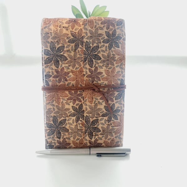 Flower Print Cork Notebook Journal