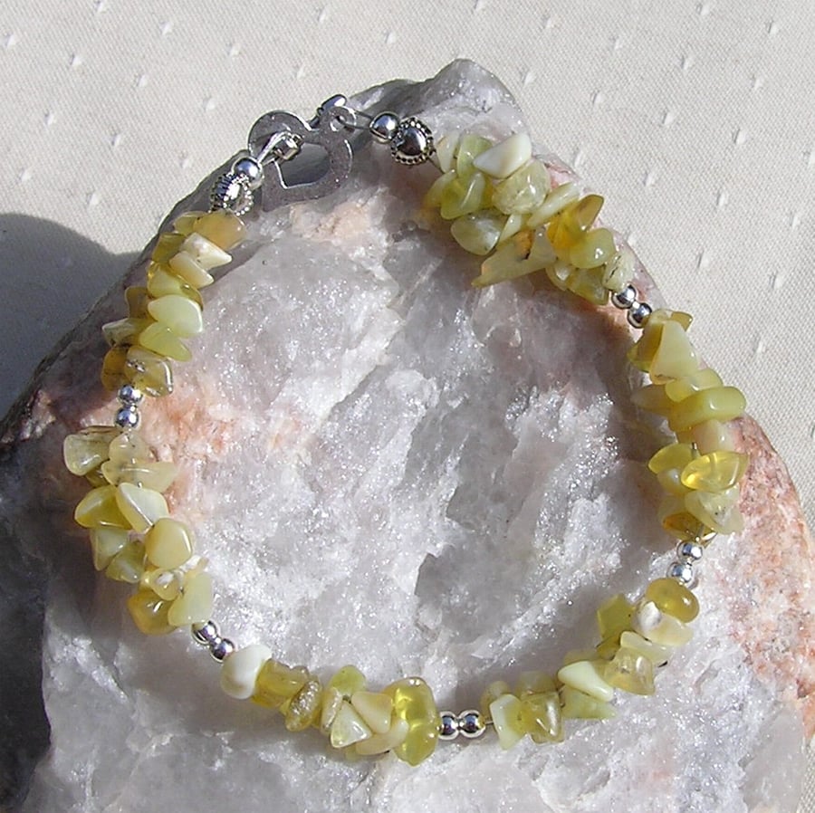 Yellow Opal Crystal Gemstone Chakra Bracelet "Goldilocks"