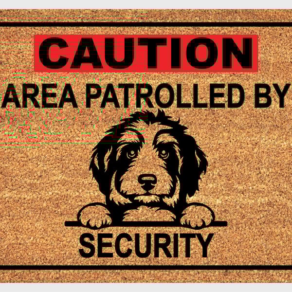 Bernedoodle Security Door Mat No.1 - Bernedoodle Welcome Mat - 3 Sizes