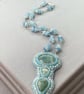 Aquamarine & Sterling Silver Beaded Pendant Necklace - Image 4