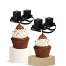 Tefillin  black Cupcake Toppers 15pk Bar Mitzvah Celebration Decor 