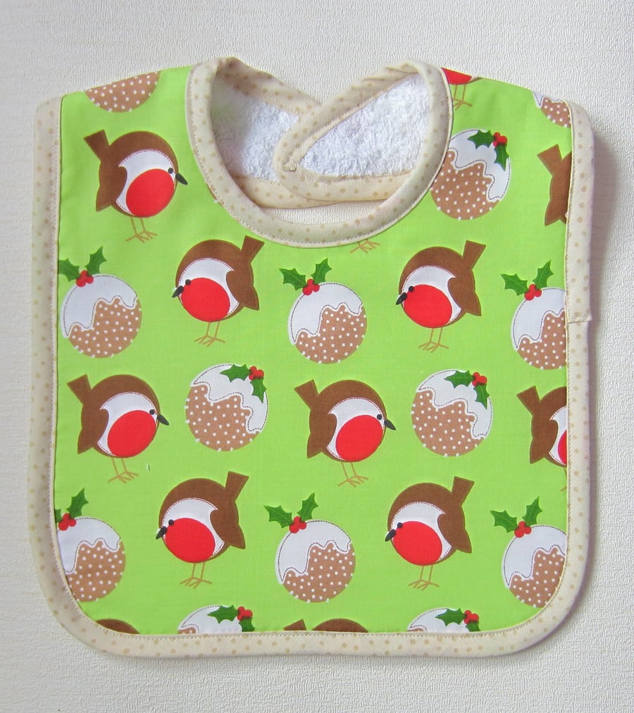 SALE Christmas Robin Bib