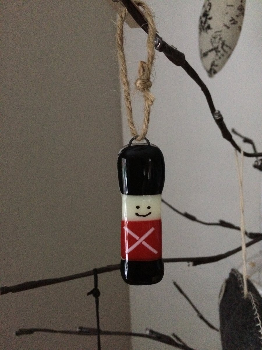 Fused Glass Toy  Soldier Christmas Tree Decoration