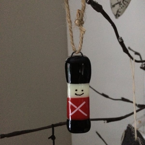 Fused Glass Toy  Soldier Christmas Tree Decoration