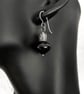 Black onyx and oxidised silver earrings - Image 3