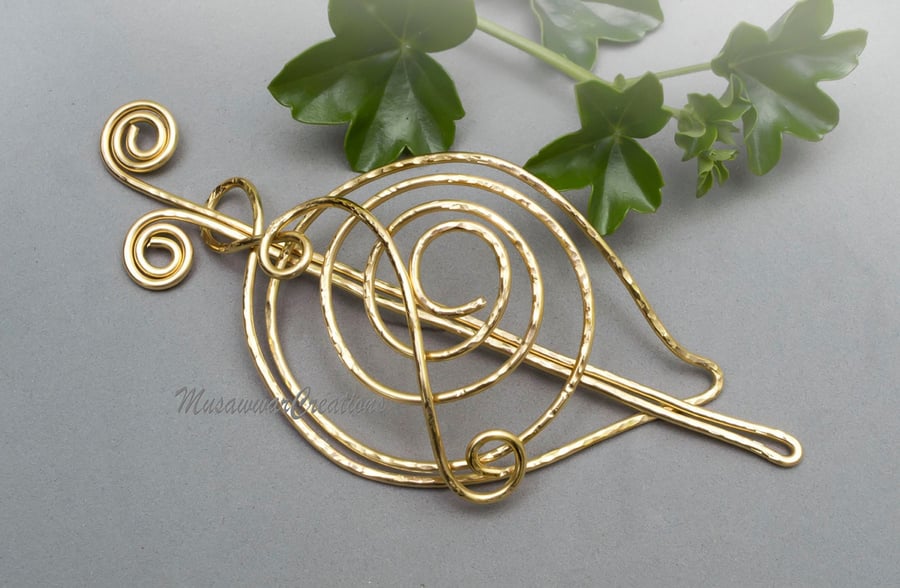 Brass Hair bun maker and holder ,Hair Stick, Hair bun slide for long hair,brass 
