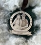 Personalised photo engraved Christmas ornament. Design C2
