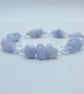Blue Lace Agate & Swarovski Crystal Bracelet,  Gemstone Jewellery Gifts For Her - Image 3