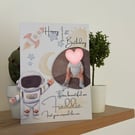 Personalised space themed birthday card 