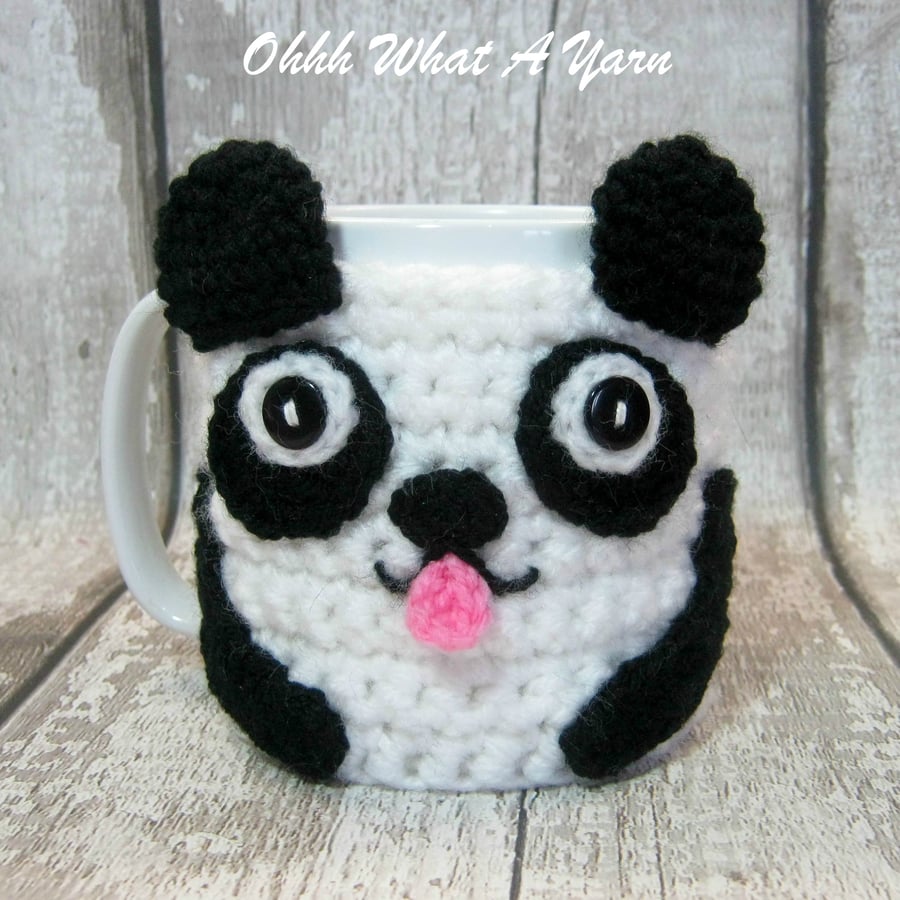 Panda mug hug, mug cosy, hugging panda. Made To Order