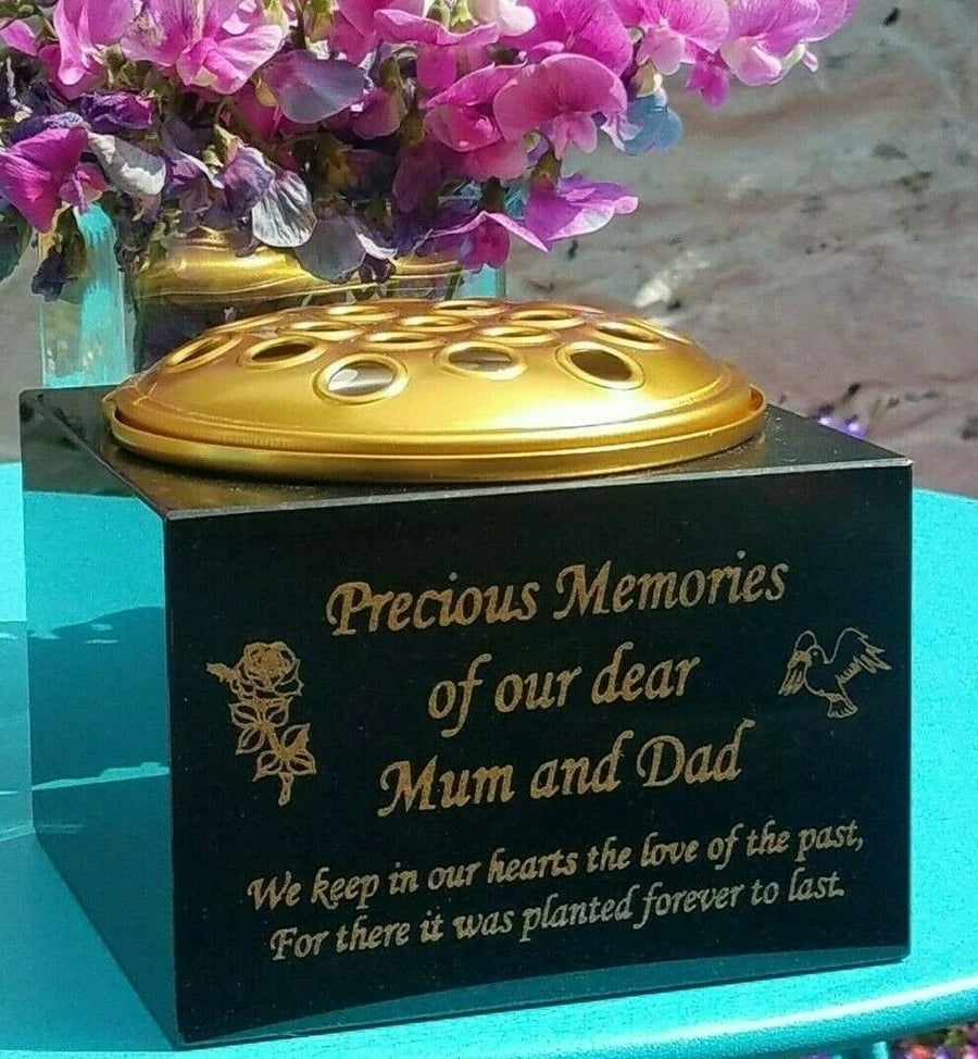 Memorial Vase Rose Bowl Crematorium Vase Grave Ornament Memorial Plaque