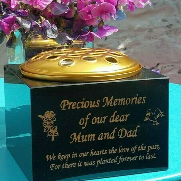 Memorial Vase Rose Bowl Crematorium Vase Grave Ornament Memorial Plaque