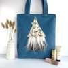 Scandi Gnome Tote Bag, Tomte with Faux Fur Beard