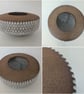 White glazed stoneware decorative bowl. - Image 5