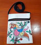 Handpainted crossbody tote bag 