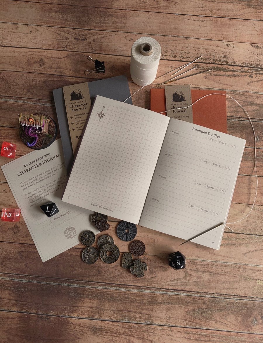 Tabletop RPG Character Journal A6 