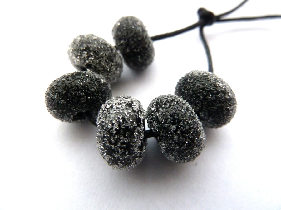 black sugar lampwork beads