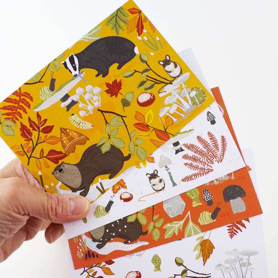 Woodland Set 4 Postcards