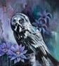 Owl with Lilac Flowers - Image 1