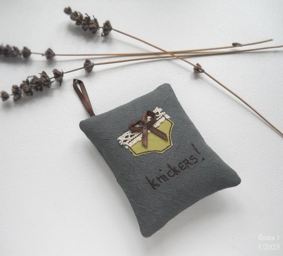 freehand embroidered lavender bag sachet hanging decoration 