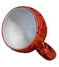 Ceramic wheel thrown Red and black Speckled Round Huggable mug . - Image 2