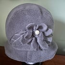 Grey Fleece Cloche Hat