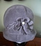 Grey Fleece Cloche Hat