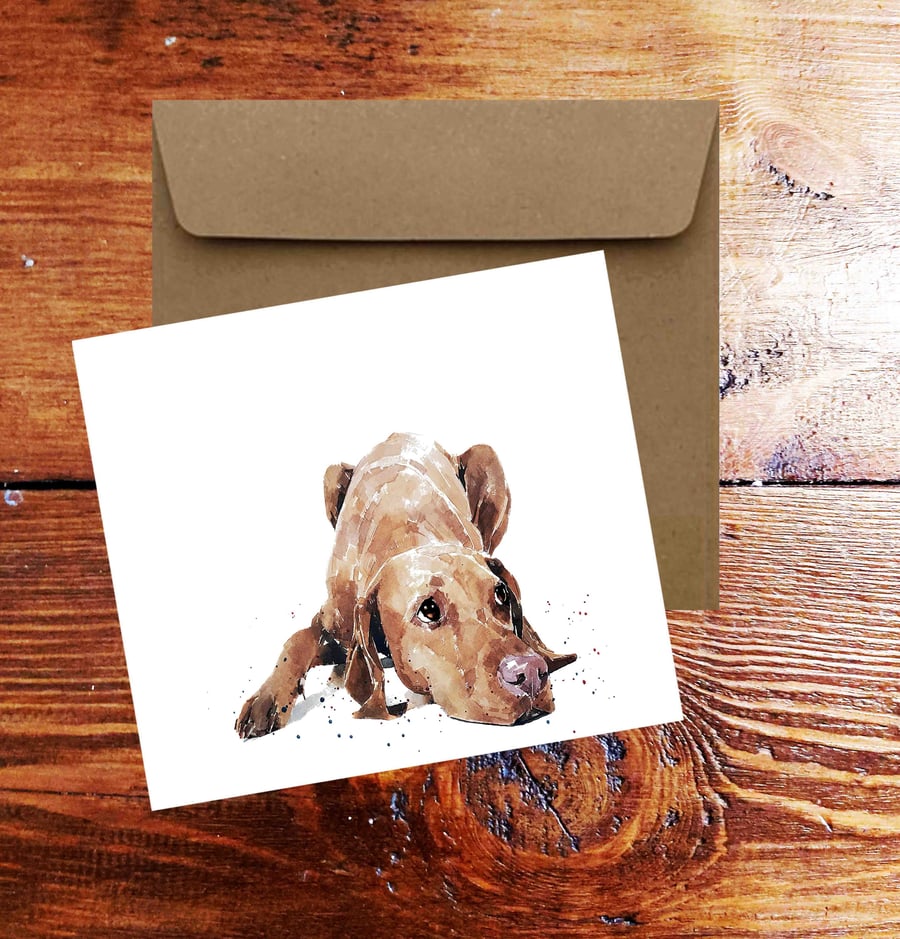 Vizsla Dog Square Greeting CardChristmas Card- Vizsla Dog Puppy card,Vizsla Dog 
