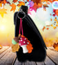Red toadstool, acorn and oak leaves crochet bag charm. Toadstool keyring - Image 2