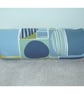Bolster Cushion Cover 16"x6" Round Cylinder Neck Roll Pillow Blue Green Yellow - Image 2
