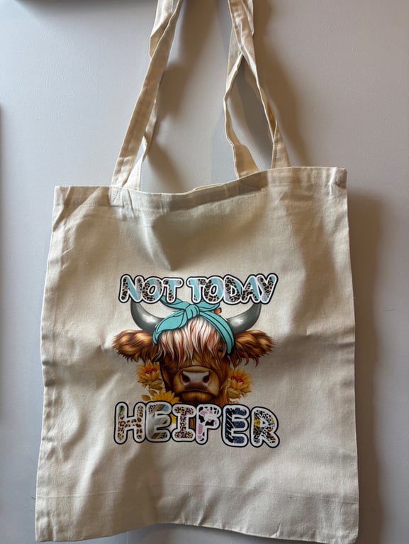 Not Today Heifer Highland Cow Tote