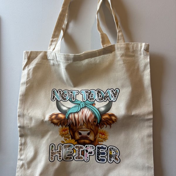 Not Today Heifer Highland Cow Tote